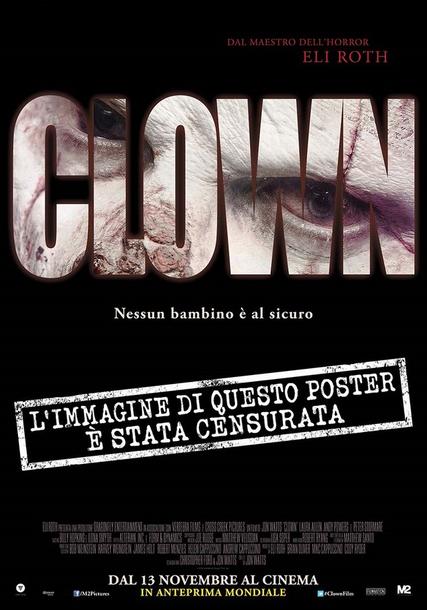 Clown - trailer italiano e poster censurato per l'horror prodotto da Eli Roth