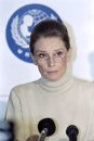 Audrey Hepburn ambasciatrice di ritorno dalla Somali alla conferenza UNICEF, 29 settembre 1992