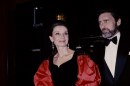 Audrey Hepburn e Robert Wolders a Parigi al party per la ricerca contro Aids, 25 Novembre 1985