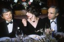 Francois Truffaut,  Fanny Ardant e Charlies Bronson, cena a Parigi, 03 mar 1984