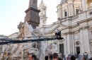 Julia Roberts sul set di Eat, Pray, Love in Piazza Navona