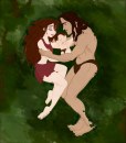 Tarzan e Jane con il piccolo Hector