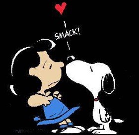 lucy snoopy kissing love
