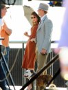 Ryan Gosling ed Emma Stone fotografati sul set di The Gangsters Squad